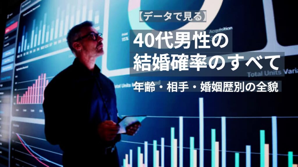 大きなスクリーンに図表データが表示されている。それを見つめる男性